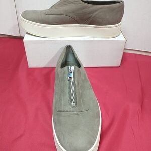 Women's Vince Zip Up Platform Clogs Loafers Shoes Size 10US/40 EU Gray Leather.